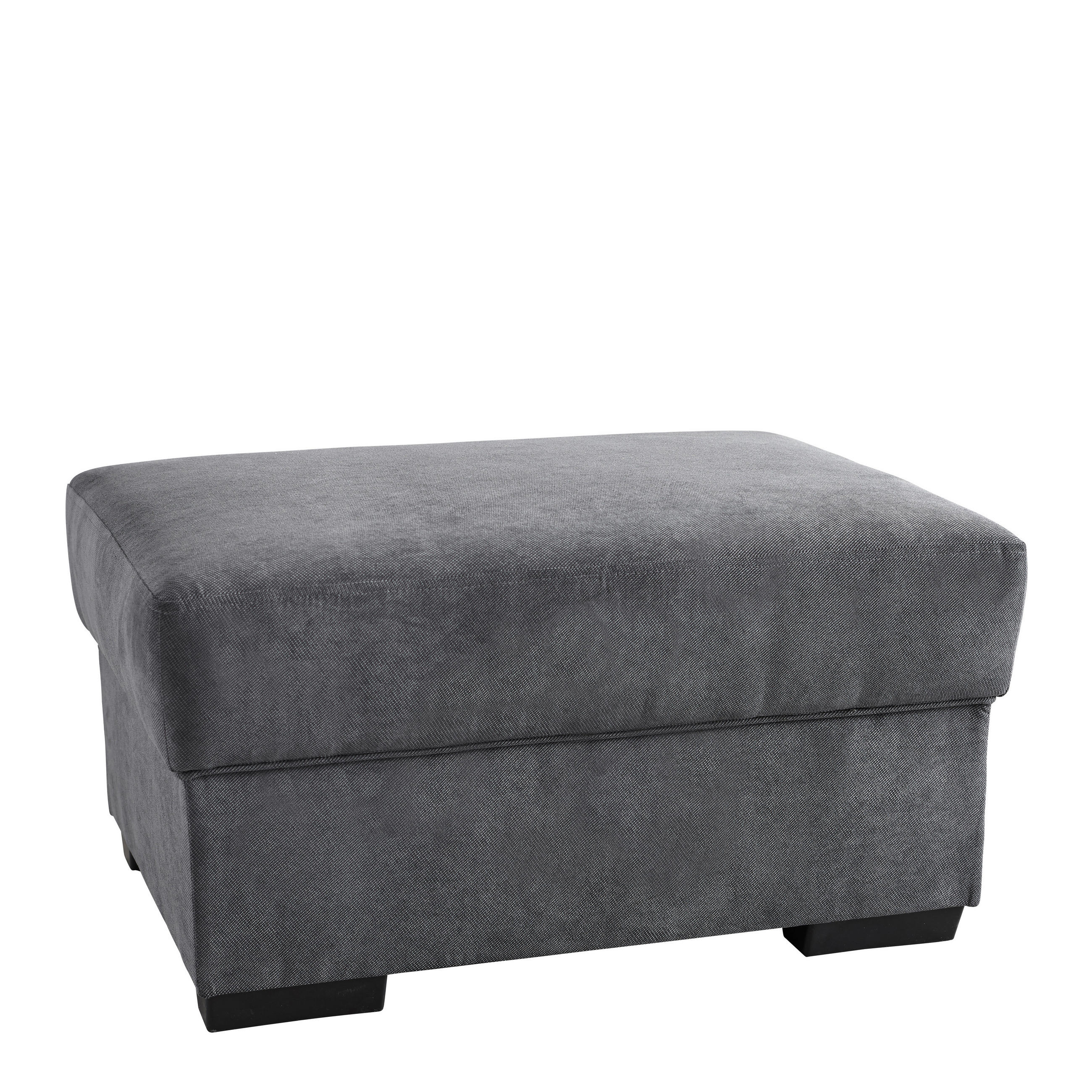 HOCKER Struktur Anthrazit - Dunkelbraun/Anthrazit, KONVENTIONELL, Textil (80/40/60cm) - Cantus