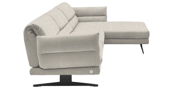 ECKSOFA  in Flachgewebe Naturfarben  279-327/176-217 cm  - Schwarz/Naturfarben, Design, Textil/Metall (279-327/176-217cm) - Dieter Knoll