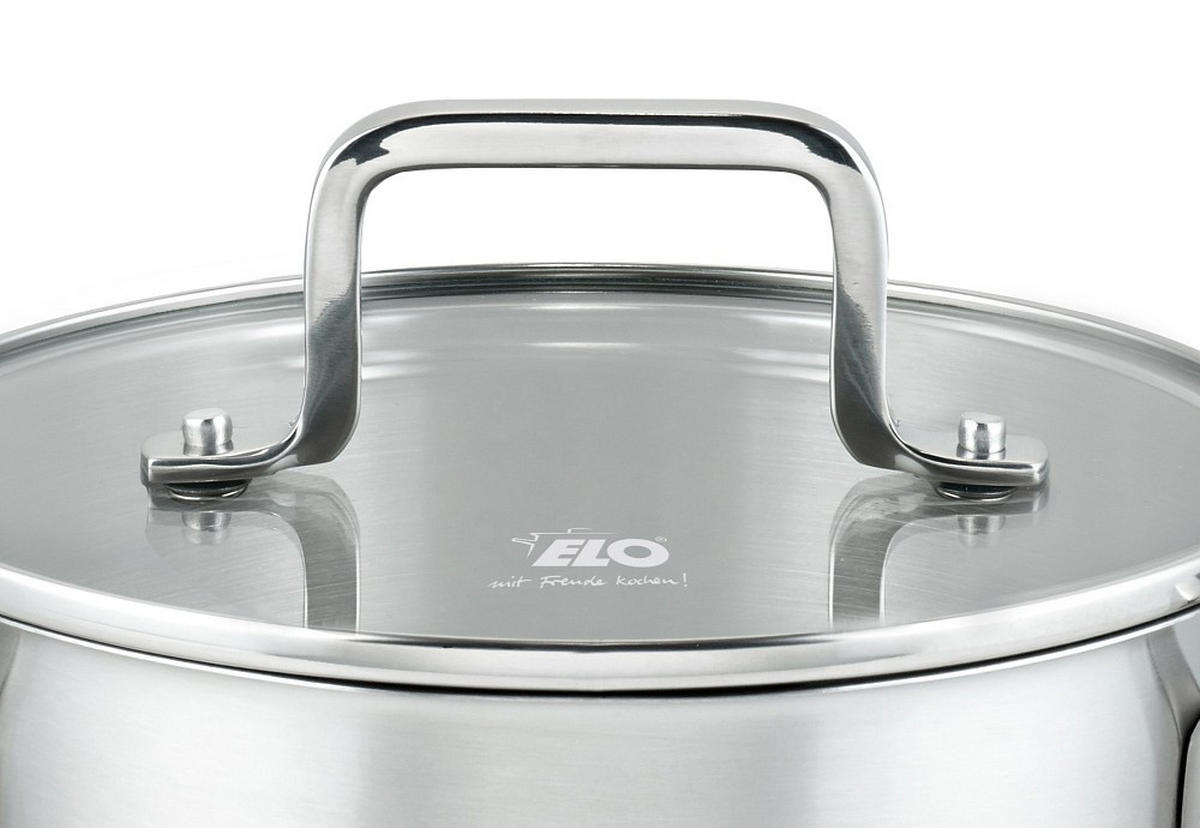 BRATENTOPF Topas 2,7 L  - Transparent/Silberfarben, Basics, Glas/Metall (20cm) - ELO