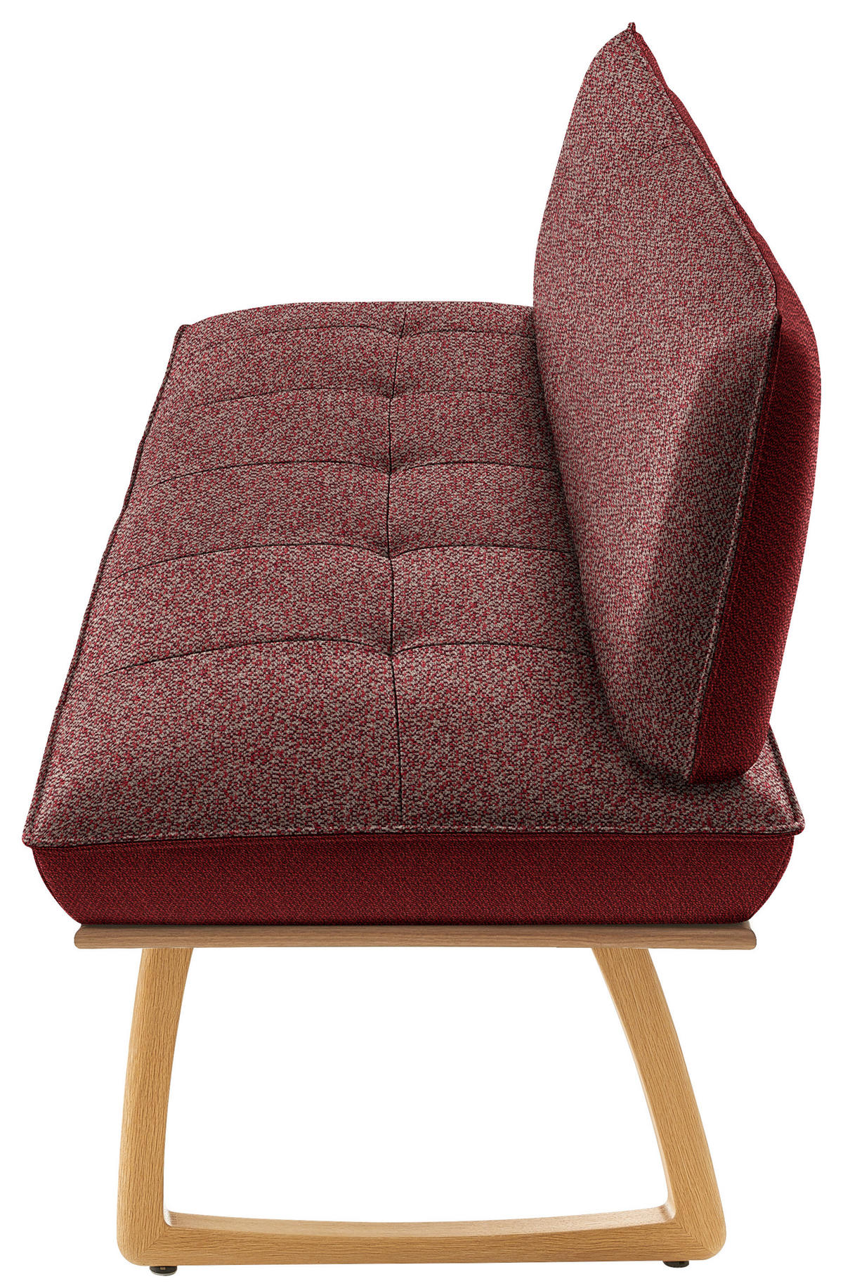 SITZBANK in Holz, Textil Rot, Wildeiche  - Wildeiche/Eichefarben, Design, Holz/Textil (214/88/66cm) - Koinor