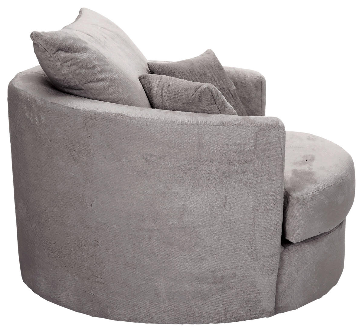 SESSEL in Plüsch Grau  - Schwarz/Grau, KONVENTIONELL, Textil/Metall (115/72/115cm) - Carryhome