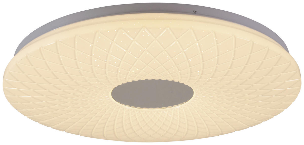 LED PLAFONJERA - bela, Lajfstajl, metal/plastika (48/6,5cm) - Novel