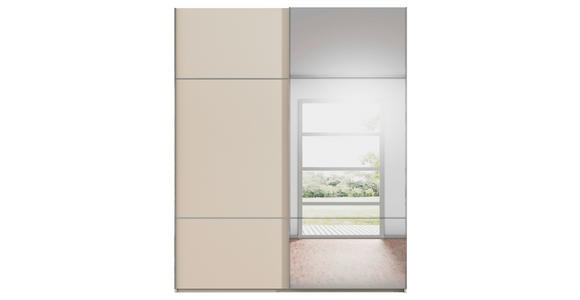 SCHWEBETÜRENSCHRANK 201/223/68 cm 2-türig Champagner - Chromfarben/Champagner, KONVENTIONELL, Glas/Holzwerkstoff (201/223/68cm) - Novel