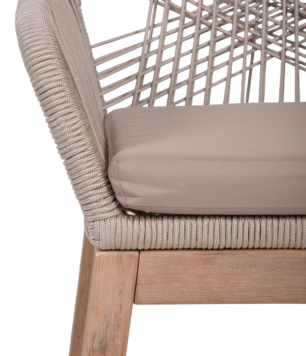GARTENSTUHL-SET Akazie Braun, Beige  - Beige/Braun, Basics, Holz/Kunststoff (60/84/68cm) - Gardenson