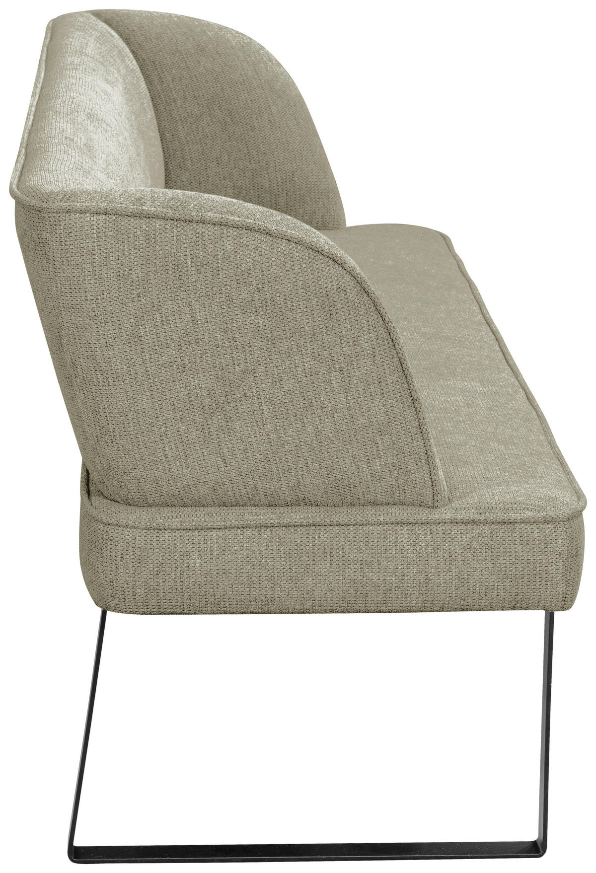 SITZBANK 205/91/66 cm Webstoff Schwarz, Hellgrün  - Schwarz/Hellgrün, Design, Textil/Metall (205/91/66cm) - Novel