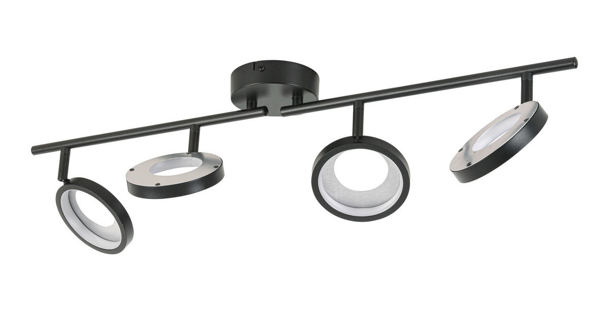 LED-STRAHLER Granada 83/12/19 cm   - Schwarz/Alufarben, Basics, Kunststoff/Metall (83/12/19cm) - Novel