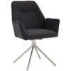ARMLEHNSTUHL  Sitzfläche 180° drehbar, automatische Rückholfunktion Chenille  - Edelstahlfarben/Anthrazit, MODERN, Textil/Metall (60/89/64cm) - Livetastic
