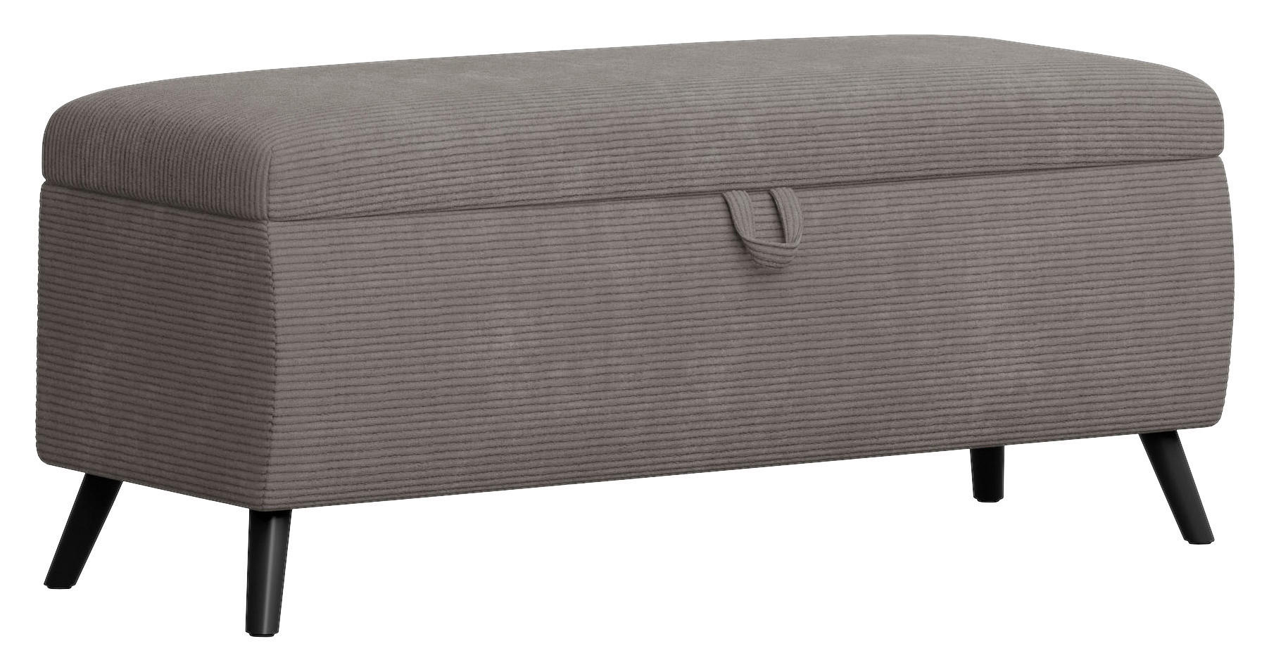 BETTBANK Cord Grau  - Schwarz/Grau, Trend, Holz/Textil (145/45/50cm) - Esposa