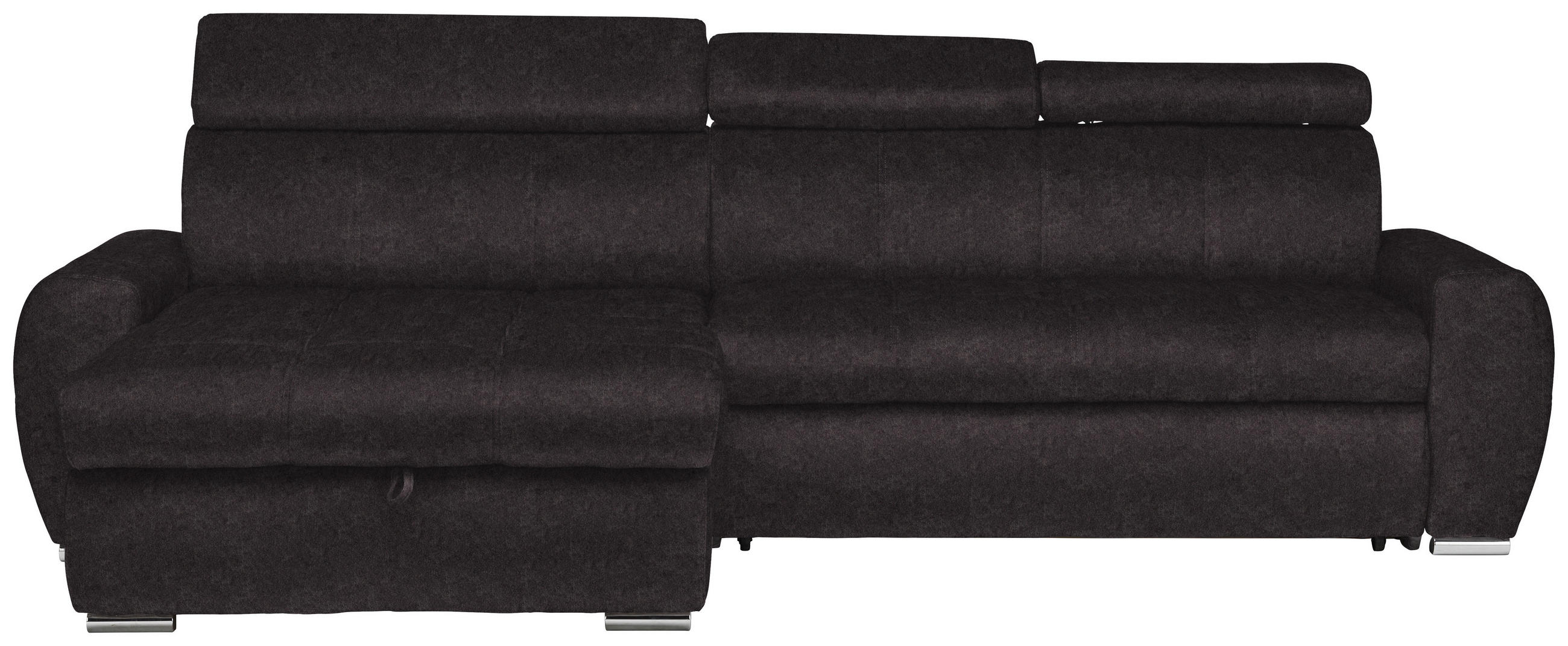 SAROKKANAPÉ textil sötétbarna  - krómszínű/sötétbarna, Design, műanyag/textil (173/276cm) - Stylife