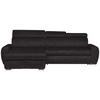 ECKSOFA Dunkelbraun Velours  - Chromfarben/Dunkelbraun, Design, Kunststoff/Textil (173/276cm) - Stylife