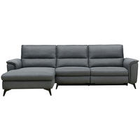 ECKSOFA Anthrazit Webstoff  - Anthrazit/Schwarz, Design, Textil/Metall (155/281cm) - Livetastic