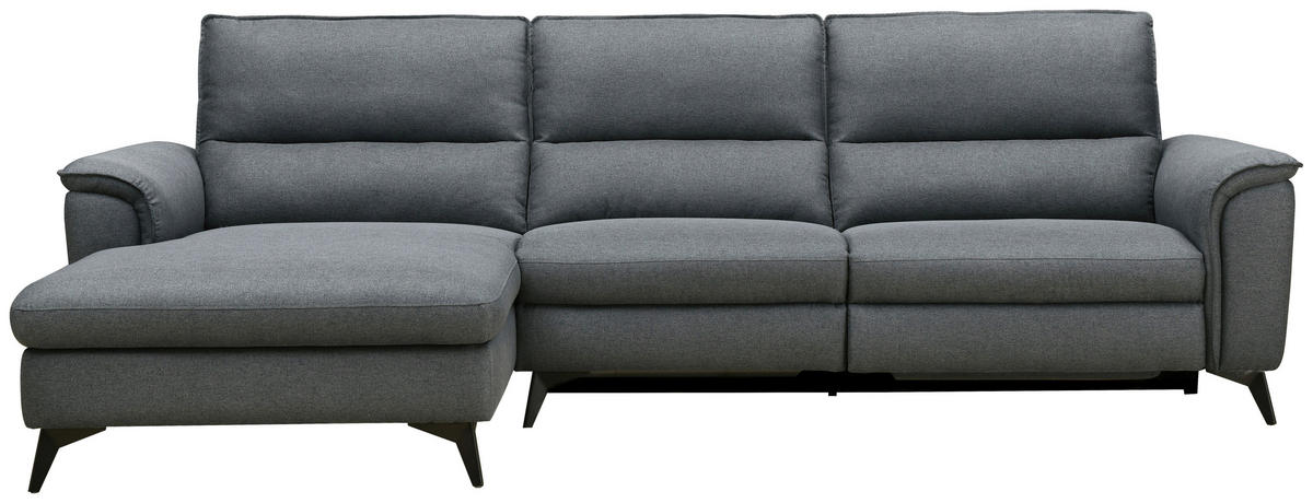ECKSOFA Anthrazit Webstoff  - Anthrazit/Schwarz, Design, Textil/Metall (155/281cm) - Livetastic