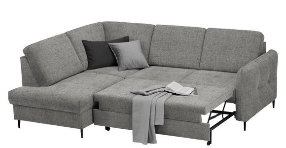 ECKSOFA in Chenille Graphitfarben  - Schwarz/Graphitfarben, MODERN, Holz/Textil (184/241cm) - Carryhome