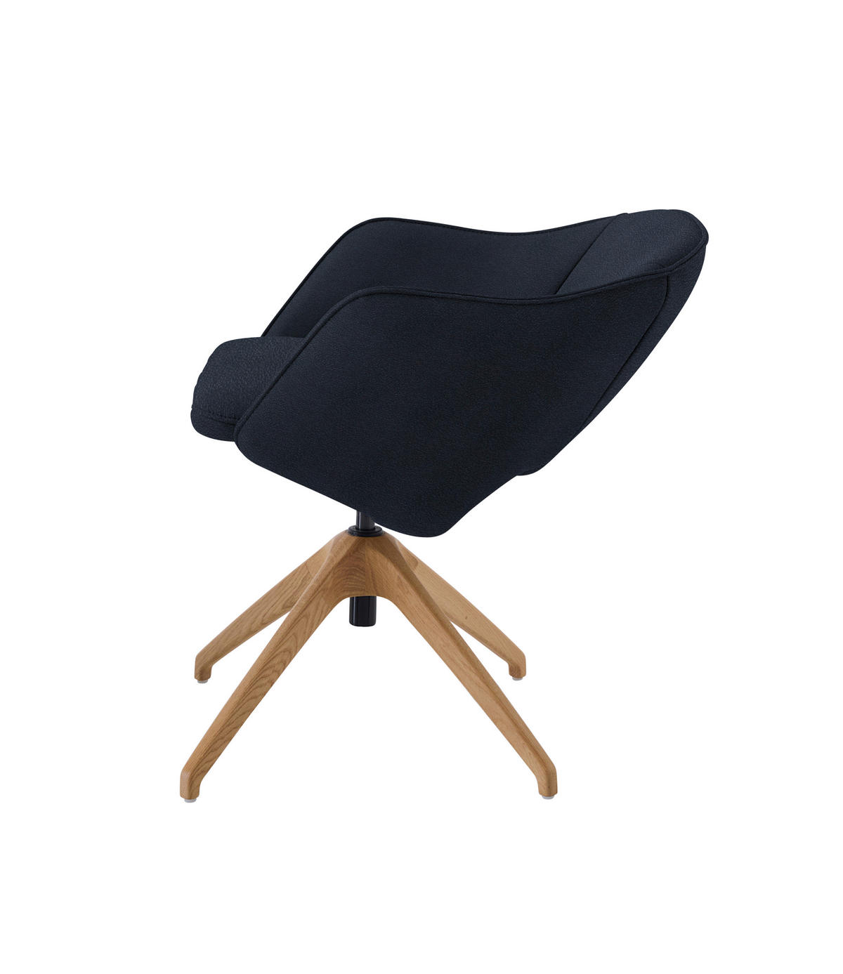 ARMLEHNSTUHL  in Echtleder naturbelassen  - Wildeiche/Dunkelblau, Design, Leder/Holz (63/74-90/57-73cm) - Koinor