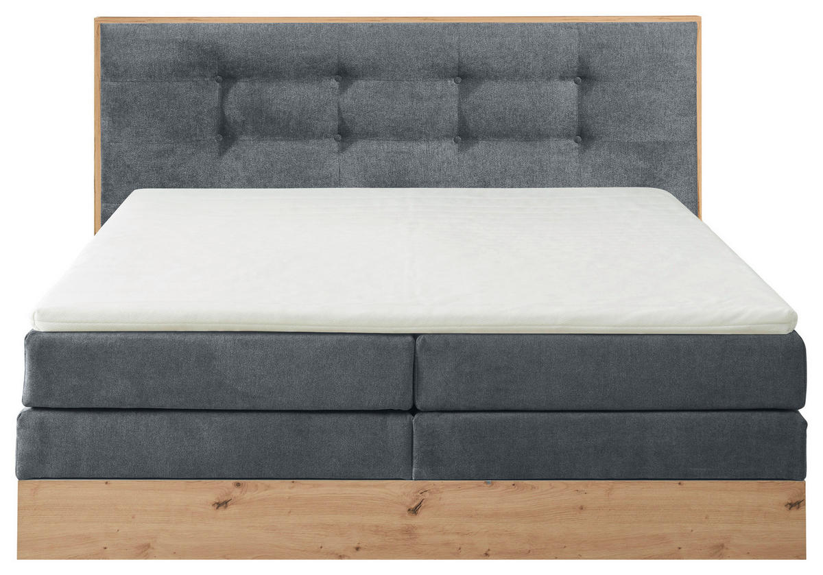 BOXSPRINGOVÁ POSTEĽ, 180/200 cm, antracitová - antracitová, Modern, drevo/kompozitné drevo (180/200cm) - Livetastic