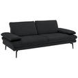 3-SITZER-SOFA in Velours Anthrazit  - Anthrazit/Beige, Design, Textil/Metall (222/89/104cm) - Dieter Knoll