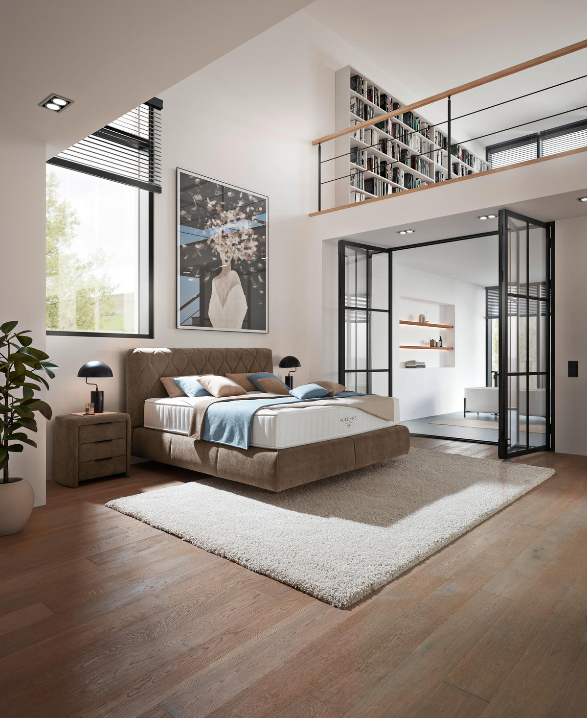 BOXSPRINGBETT 180/200 cm  in Braun  - Schwarz/Braun, Design, Kunststoff/Textil (180/200cm) - Johann Jakob