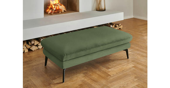 WOHNLANDSCHAFT  in Chenille, Flachgewebe Grün  - Schwarz/Grün, Design, Textil/Metall (208/344/180cm) - Dieter Knoll