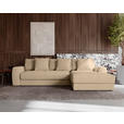ECKSOFA in Cord Beige  302/182 cm  - Beige/Schwarz, MODERN, Kunststoff/Textil (302/182cm) - Carryhome