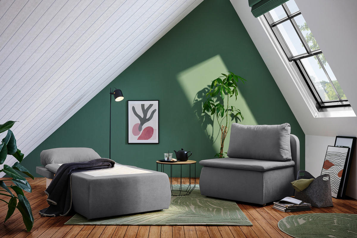 SCHLAFSESSEL  mit Jacquard Grau  - Schwarz/Grau, KONVENTIONELL, Kunststoff/Textil (87/95/87cm) - Livetastic