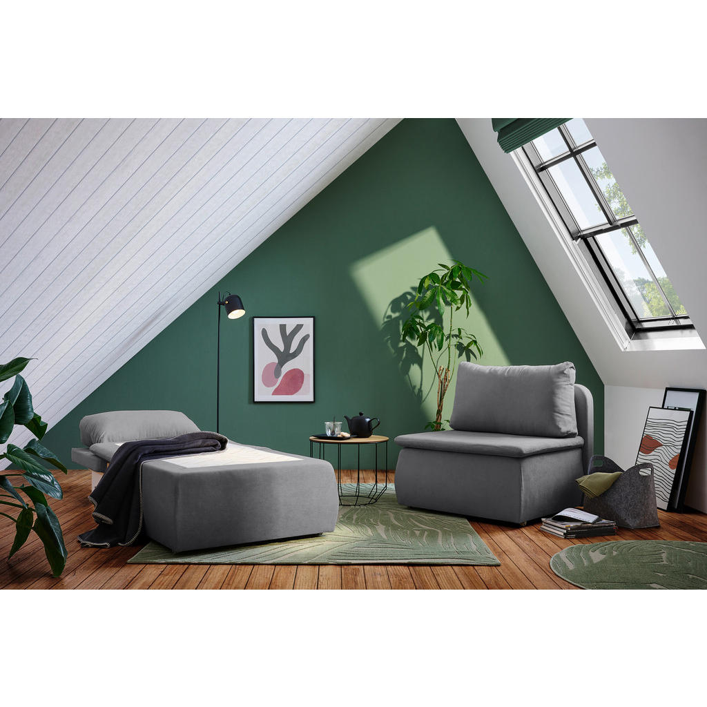 Thumbnail - Livetastic Schlafsessel, Grau, Textil, 87x95x87 cm, Liegefunktion, Wohnzimmer, Sofas & Couches, Schlafsofas, Schlafsofas...