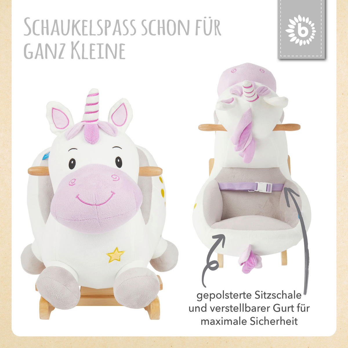 SCHAUKELTIER - Lila/Weiß, KONVENTIONELL, Holz/Textil (60/58/33cm)