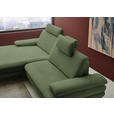 ECKSOFA  in Chenille, Flachgewebe Grün Rücken echt  180/284 cm  - Schwarz/Grün, Design, Textil/Metall (180/284cm) - Dieter Knoll