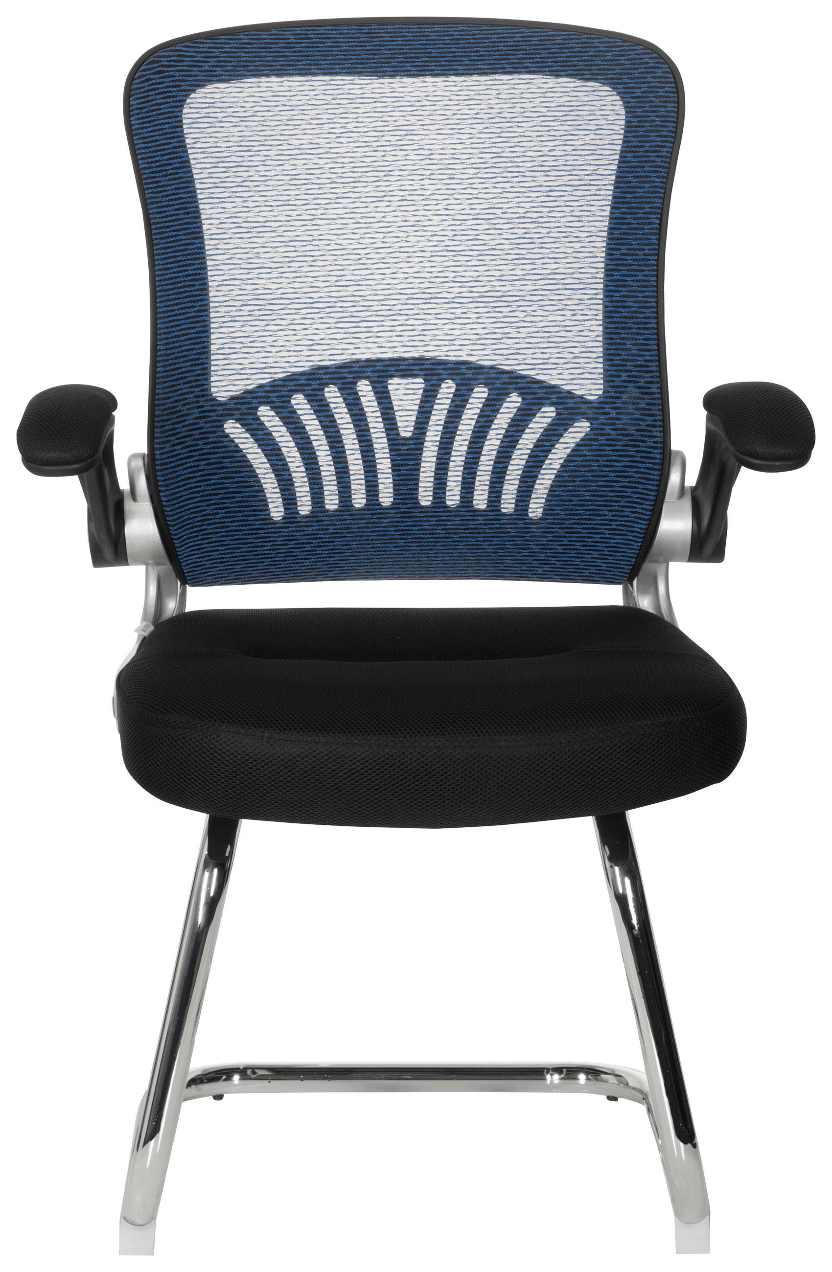 BESUCHERSTUHL Blau, Schwarz  - Chromfarben/Blau, MODERN, Textil/Metall (64/103/64cm) - MID.YOU
