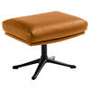 HOCKER in Leder Cognac  - Cognac/Schwarz, Design, Leder/Metall (54/41/41cm) - home24
