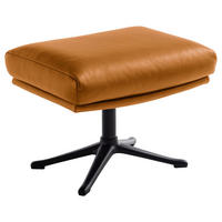 HOCKER in Leder Cognac  - Cognac/Schwarz, Design, Leder/Metall (54/41/41cm) - home24