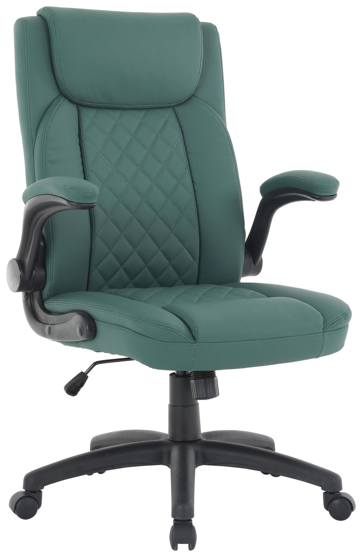 CHEFSESSEL Lederlook Dunkelgrün  - Dunkelgrün/Schwarz, Design, Kunststoff/Textil (63,5/110-120/68cm) - Carryhome