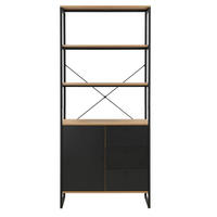 REGAL  Schwarz  - Schwarz, Design, Holzwerkstoff/Metall (80/40/180cm) - Livetastic