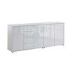 SIDEBOARD Mailand Set 15  in 185/73/33 cm  - Weiß Hochglanz/Schwarz, MODERN, Holzwerkstoff/Kunststoff (185/73/33cm) - MID.YOU
