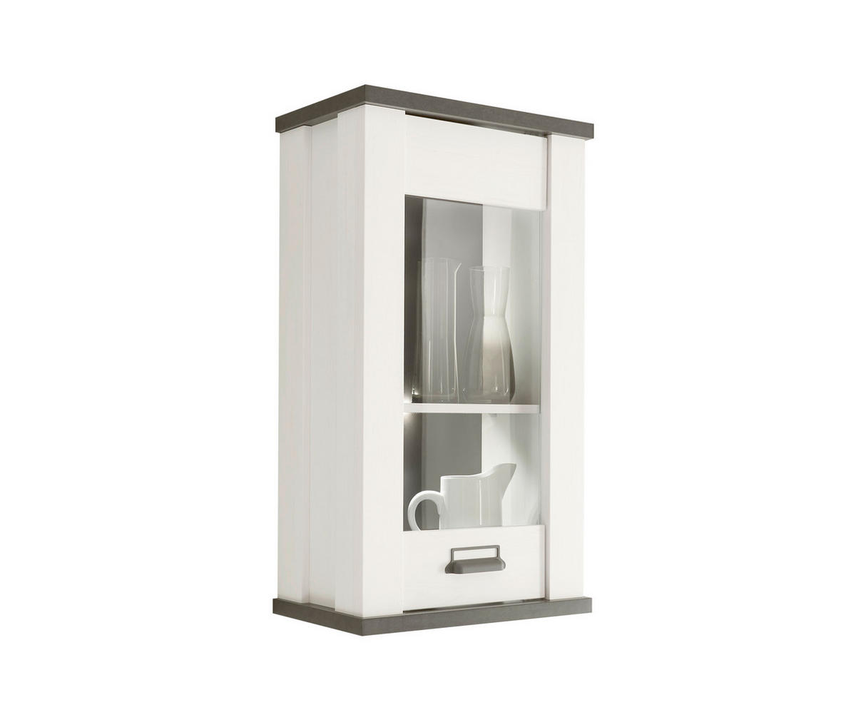 KÜCHENOBERSCHRANK 50/90/31 cm  in Anthrazit, Weiß  - Anthrazit/Schwarz, Trend, Glas/Holzwerkstoff (50/90/31cm) - MID.YOU