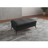 HOCKERLeder Schwarz  - Schwarz, Konventionell, Leder/Metall (102/47/69cm) - Sit & More