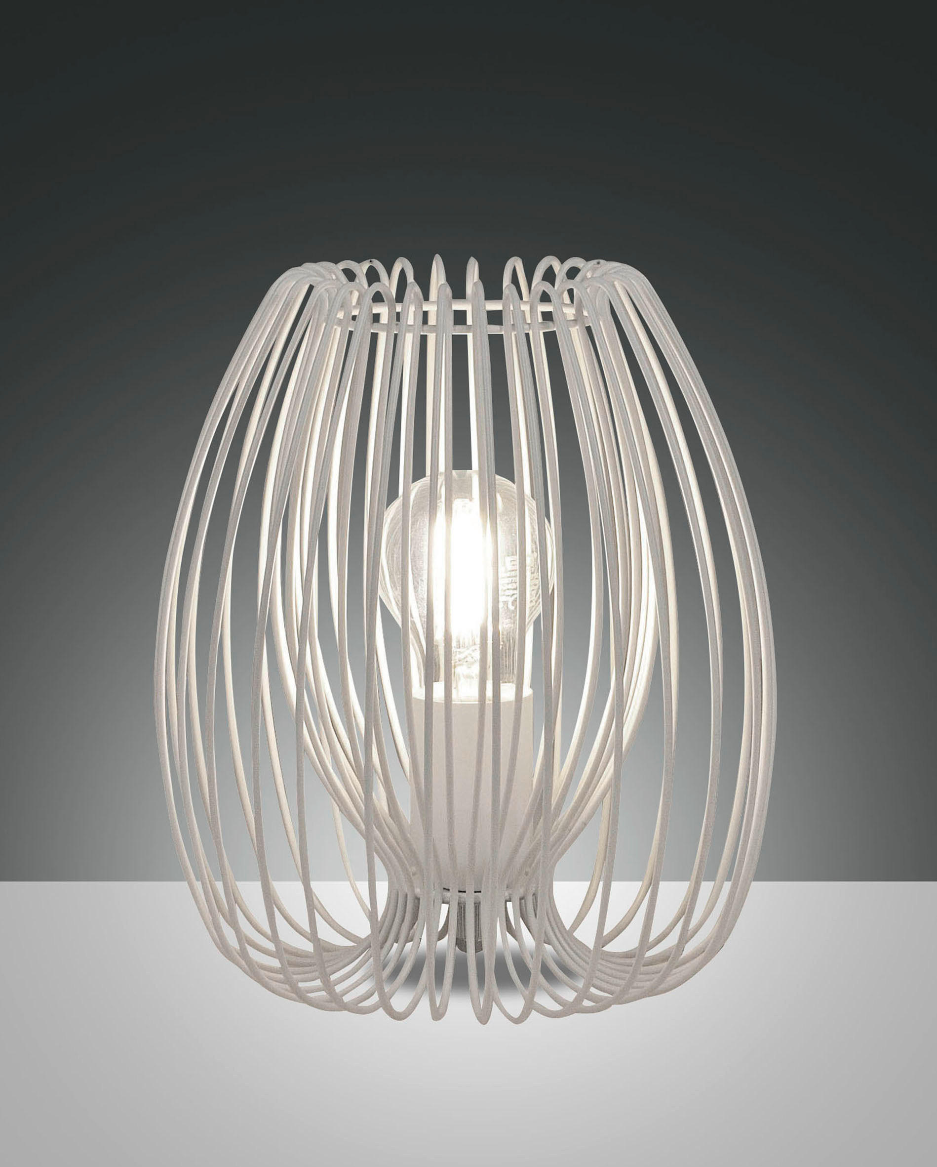 TISCHLEUCHTE 20/24 cm   - Weiß, Design, Metall (20/24cm) - Fabas Luce