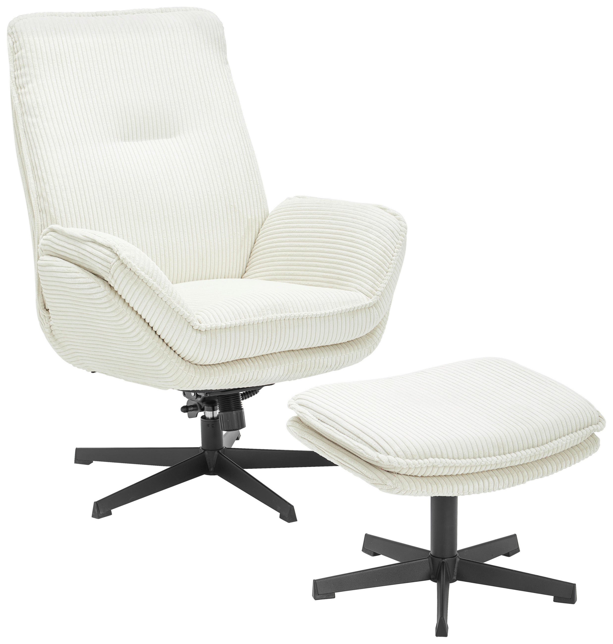 RELAXSESSELSET Metall, Textil Creme  - Creme/Schwarz, Design, Textil/Metall (75/103/85cm) - Carryhome