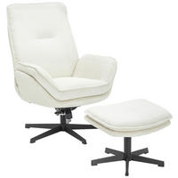 RELAXSESSELSET Cord Hocker    - Creme/Schwarz, Design, Textil/Metall (75/103/85cm) - Carryhome