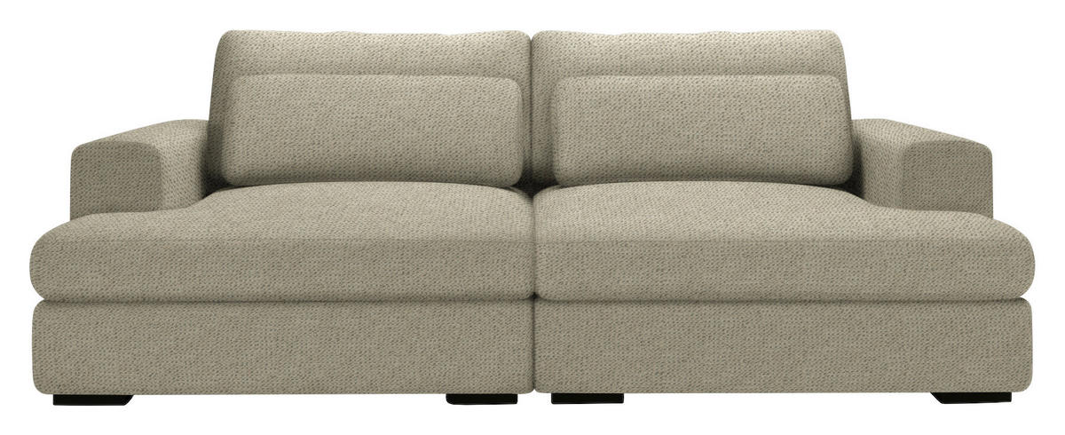BIGSOFA in Chenille Cappuccino  - Schwarz/Cappuccino, Design, Textil (223/80/158cm) - Lomoco
