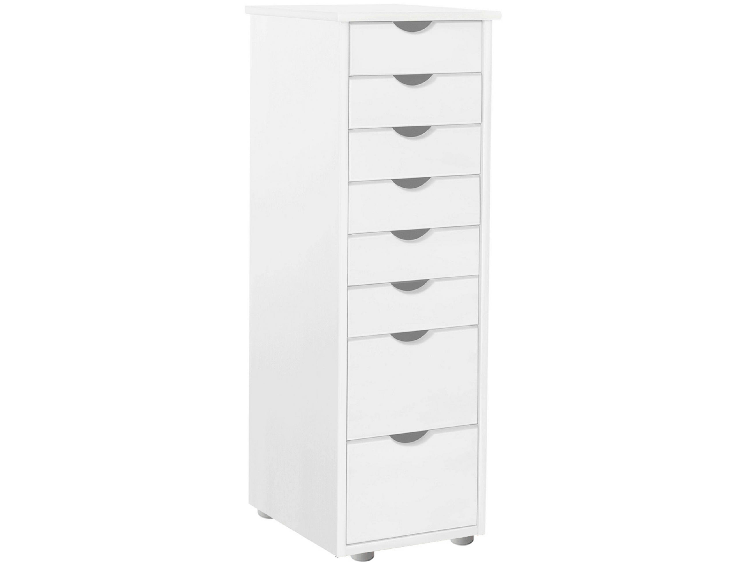 KOMMODE GENOVA, 34/102/39 cm, 8 Schublade(n)  - Silberfarben/Weiß, Design, Holz/Kunststoff (34/102/39cm) - Livetastic