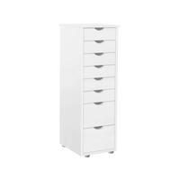 KOMMODE GENOVA, 34/102/39 cm, 8 Schublade(n)  - Silberfarben/Weiß, Design, Holz/Kunststoff (34/102/39cm) - Livetastic