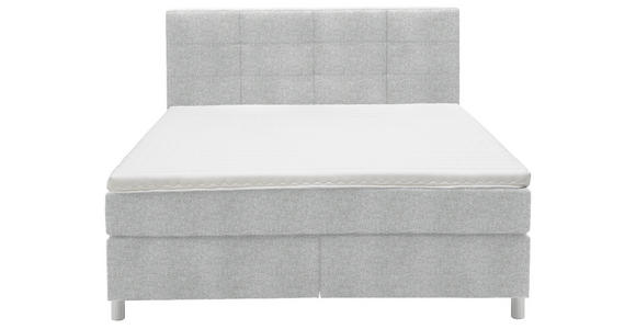 BOXSPRINGBETT 180/200 cm  in Hellgrau  - Chromfarben/Hellgrau, KONVENTIONELL, Kunststoff/Textil (180/200cm) - Voleo