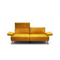 2,5-SITZER Samt Gelb  - Gelb/Schwarz, Design, Textil/Metall (204-234/85/86-94cm) - SENSOO