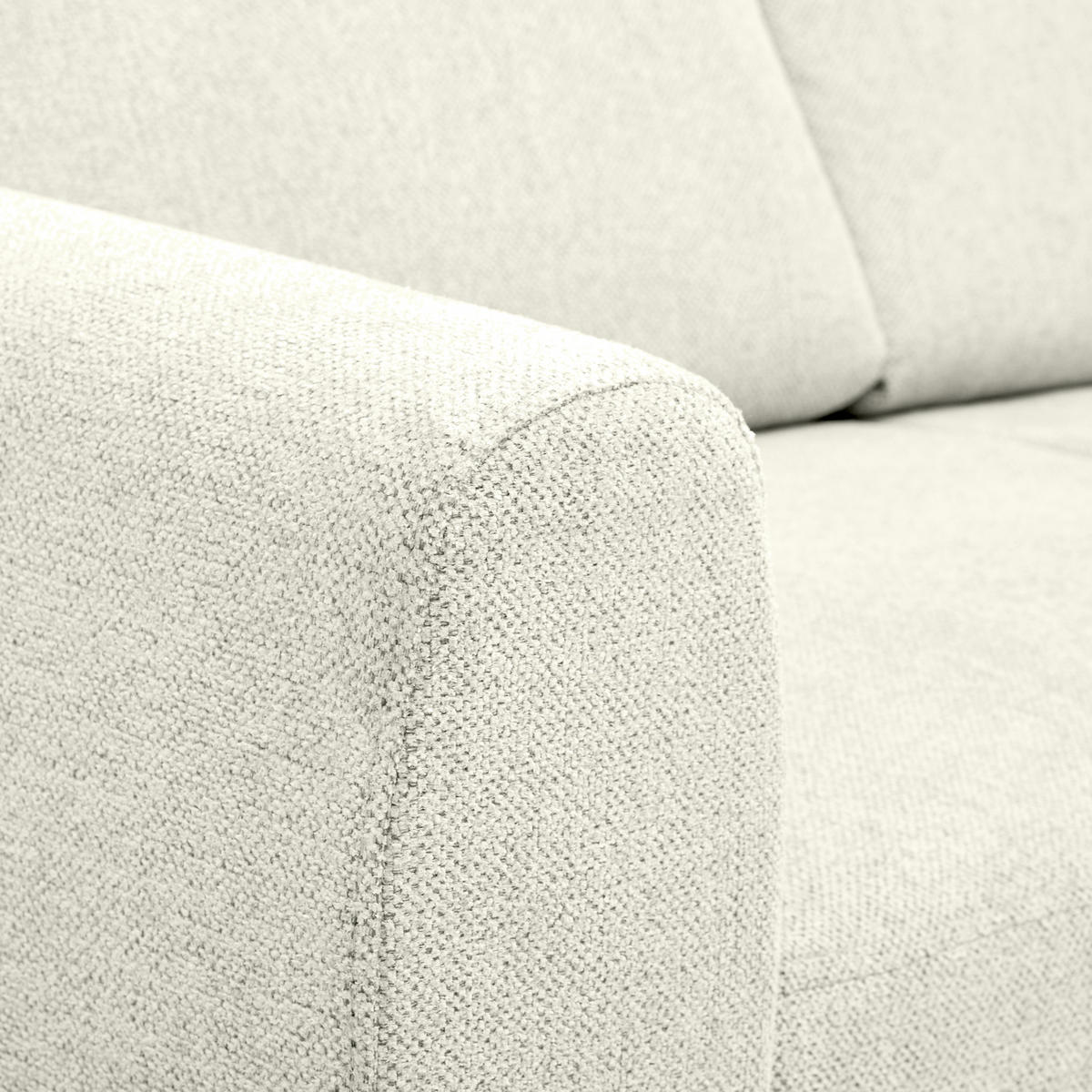 ECKSOFA Creme Flachgewebe  - Buchefarben/Creme, KONVENTIONELL, Holz/Textil (241/166cm) - Carryhome