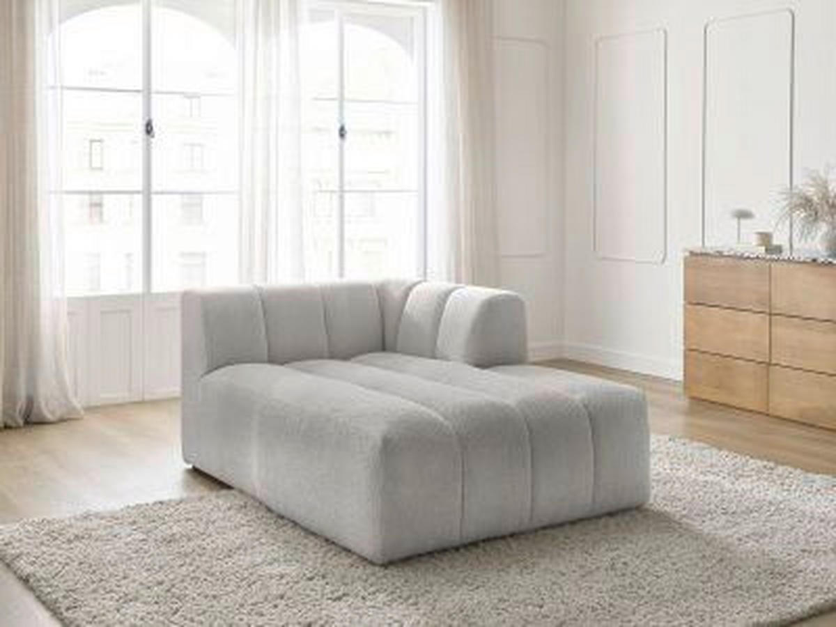 SOFAELEMENT ANNECY Bouclé Hellgrau  - Hellgrau/Schwarz, MODERN, Kunststoff/Textil (120/72/170cm)