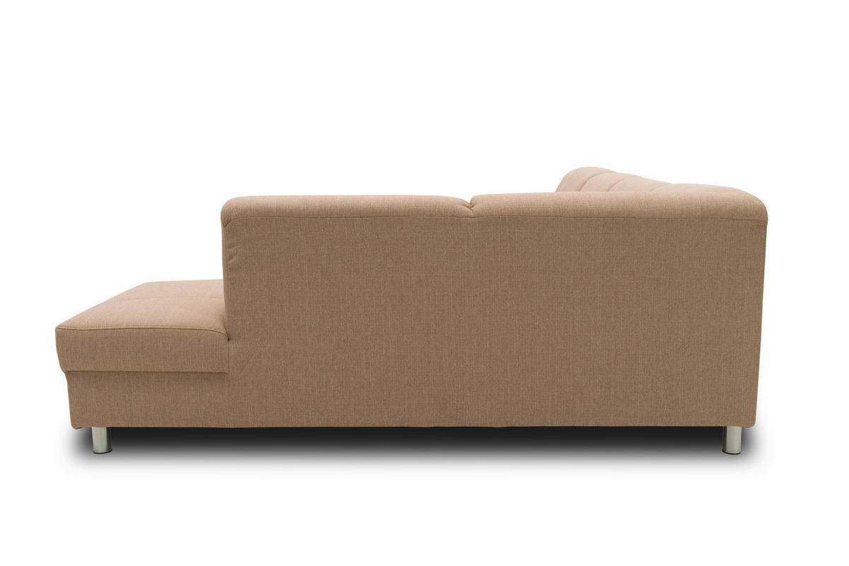 WOHNLANDSCHAFT Beige Webstoff  - Chromfarben/Beige, KONVENTIONELL, Textil/Metall (150/308/194cm) - MID.YOU