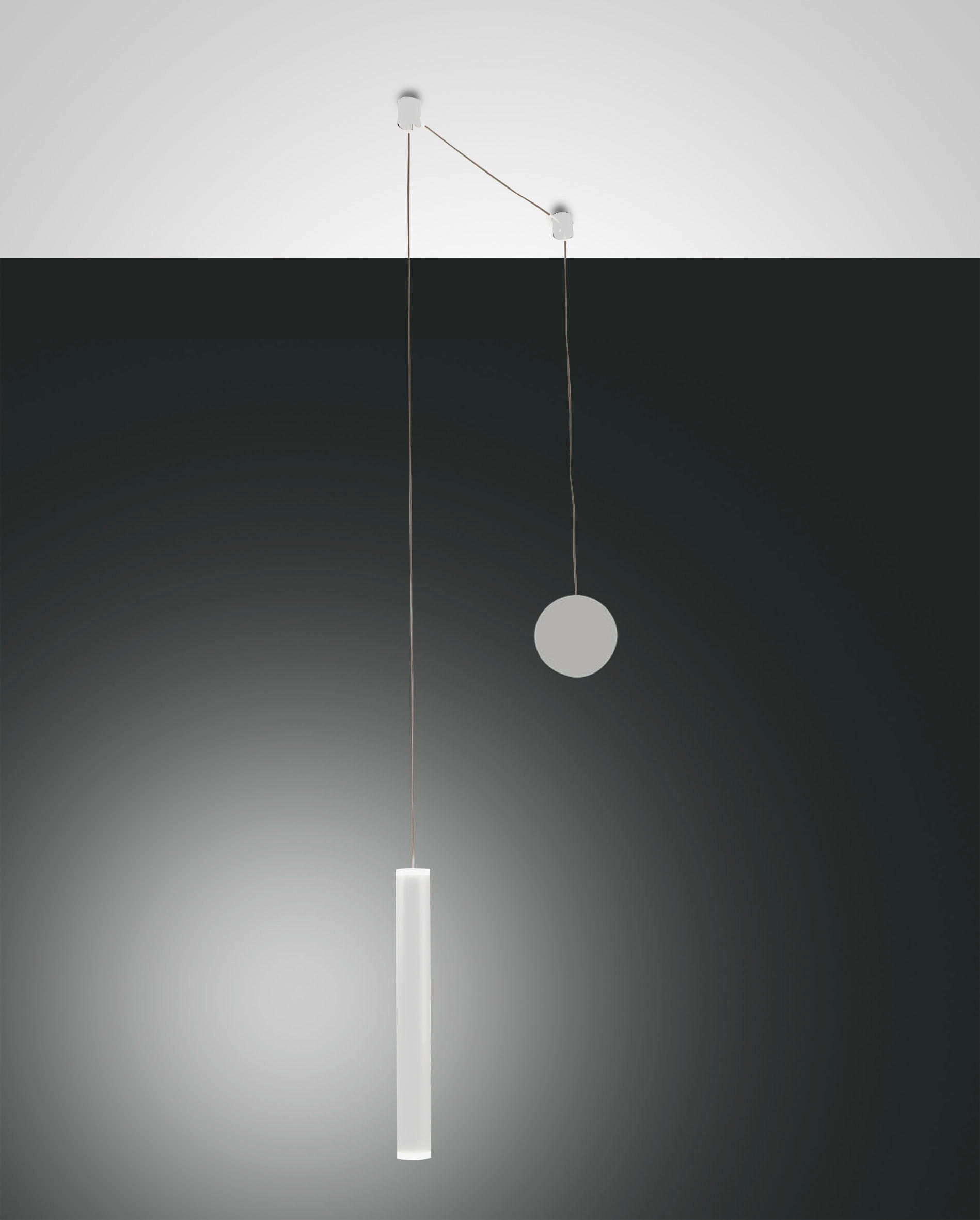 LED-PENDELLEUCHTE Prado 3,7/500 cm - Weiß, Design, Metall (3,7/500cm) - Fabas Luce