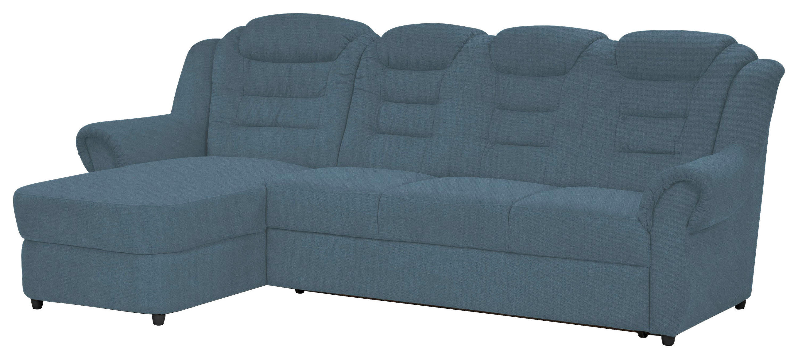 ECKSOFA in Chenille Blau - Blau/Schwarz, Konventionell, Kunststoff/Textil (165/262cm) - Livetastic