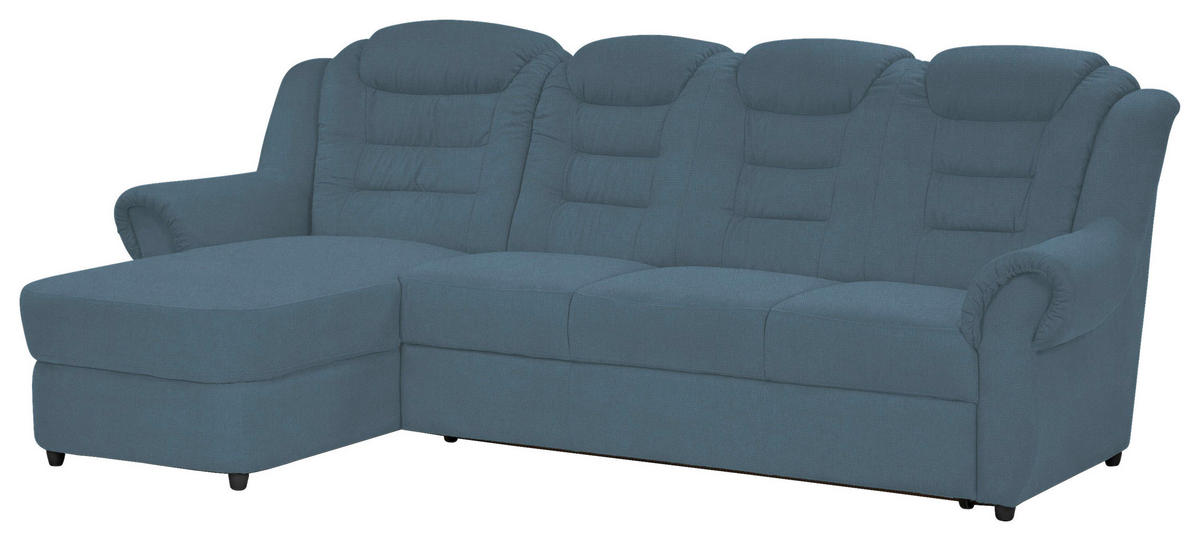 ECKSOFA Blau Chenille  - Blau/Schwarz, KONVENTIONELL, Kunststoff/Textil (165/262cm) - Livetastic