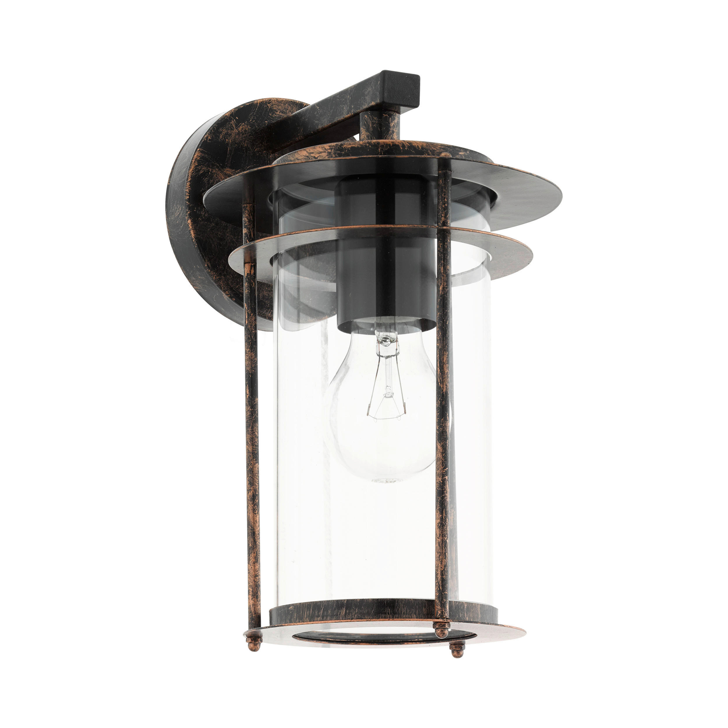 AUßENWANDLEUCHTE Valdeo 16,5/27,5/20 cm   - Transparent/Kupferfarben, Basics, Glas/Metall (16,5/27,5/20cm) - Eglo